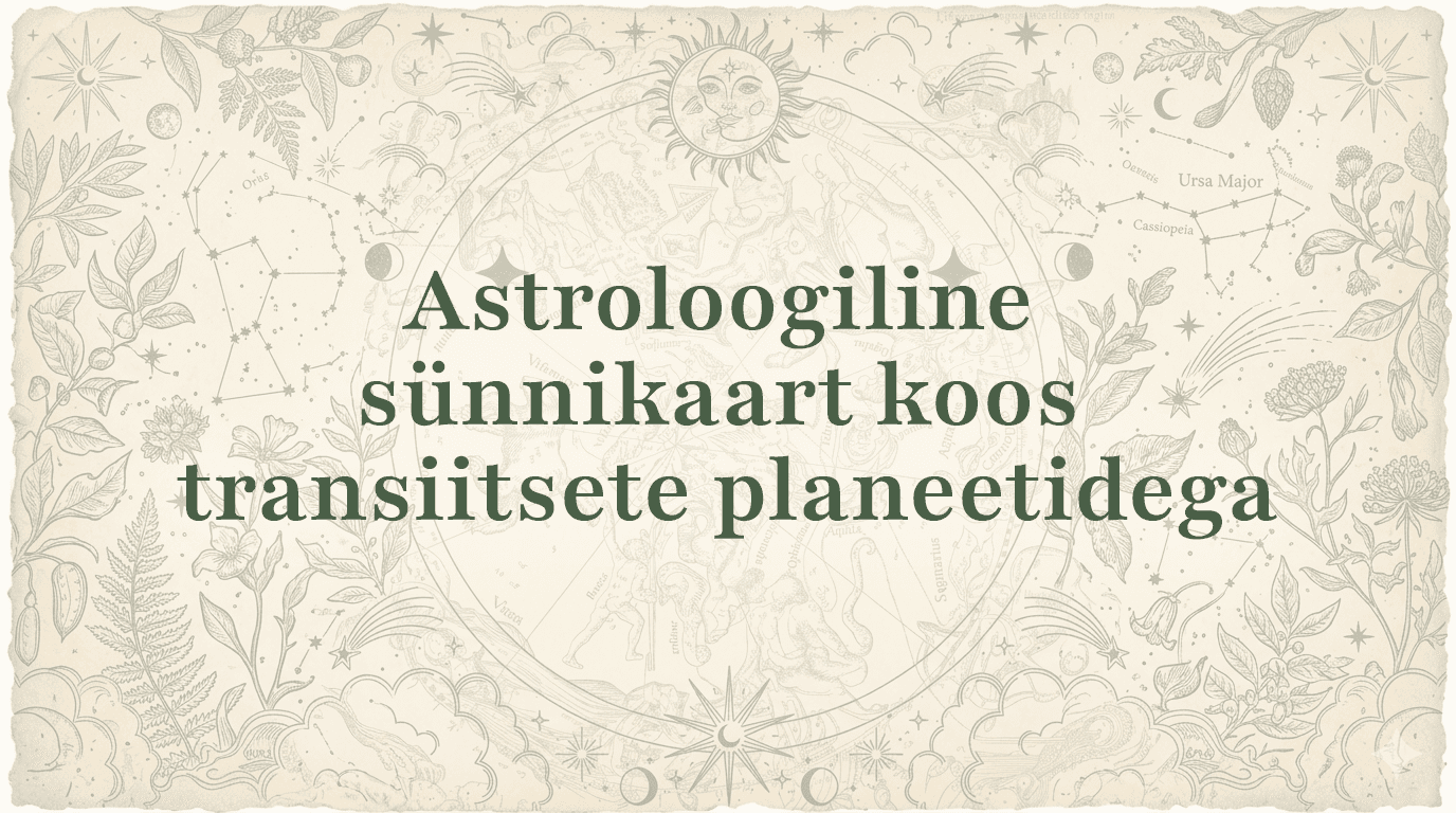 Astroloogiline sünnikaart koos transiitsete planeetidega